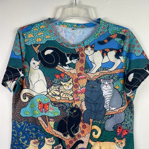 Cats T-Shirt Size L Maria Alpert print. - Picture 2 of 8